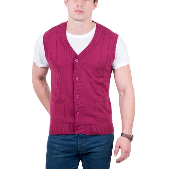 Maglierie Di Perugia Magenta Button Down Vest