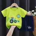 thumbnail image 2 of Toddler Boys Clothes Summer Outfit Sets 2 Piece Crewneck Tees Shorts Cartoon Dinosaur Animal Printed T-shirts and Shorts Dailywear Sets, 2 of 4