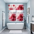 thumbnail image 4 of Red Rose Kitchen Curtains Valances and Tiers Set of 3 Floral Reflection Tier Curtains and Valance with Rod Pocket for Small Windows, 27.5"x24", 4 of 9