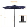 thumbnail image 2 of ACEGOSES 10 x 6.5ft LED Solar Outdoor Patio Rectangle Table Umbrellas with Non-Fading Canopy for Garden and Yard,Navy Blue, 2 of 9