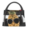 thumbnail image 1 of Easygdp Pineapple With Black Glasses Bolsa de Almuerzo Insulada Reutilizable, Bolsa de Mano y Bandolera para Oficina, Trabajo, Viajes, 1 of 6