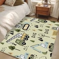 thumbnail image 4 of Cartoon Tractor Area Rugs 3'x5', Washable Small Throw Rugs for Living Room Bedroom, Cute Green Digger Shovel Truck Rustic Indoor Outdoor Rug Non-Slip Low Pile Carpet Runner Reversible Floor Mats, 4 of 8