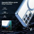 thumbnail image 3 of Magnetic Case for Samsung Galaxy S21 Ultra Clear Case Cover [Compatible with Magsafe & Military Grade Drop Protection] Transparent Shockproof Slim Plated Phone Case - Blue, 3 of 10