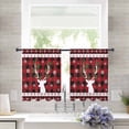thumbnail image 3 of Christmas Sheer Curtains 45 Inch Length 2 Panels Set, Semi Transparent Voile Rod Pocket Curtains for Living Dining Room Bedroom Drapes Xmas Elk Red Black Plaid Snowflake, 3 of 8