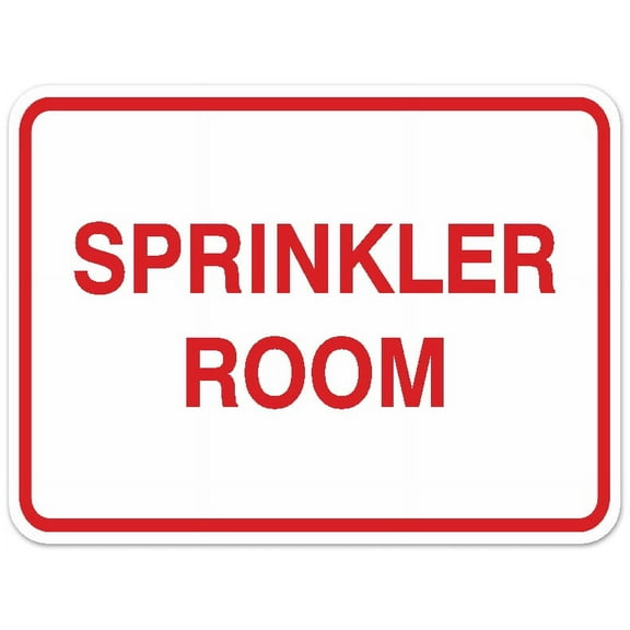 Signs ByLITA Classic Framed SPRINKLER ROOM Door or Wall Sign Durable ABS Plastic | Laser Engraved | Easy Installation | Elegant Design (White/Red) - Large