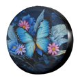 thumbnail image 1 of Dujiea - Funda Universal Para Neumáticos De Repuesto Con Diseño De Flores De Mariposas, Color Azul, 1 of 4