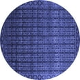 thumbnail image 1 of Ahgly Company Indoor Round Abstract Blue Contemporary Area Rugs, 6' Round, 1 of 4