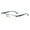 Gunmetal, variant on Mens Half Rimless Blue Light Blocking Rectangle Reading Glasses +2.0, Metal Black Spring Hinges Classic Readers 2.0