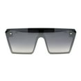 thumbnail image 3 of Womens Retro Oversize Angular Flat Top Shield Plastic Frame Rimless Sunglasses White Silver Mirror, 3 of 4