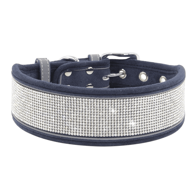 Collar para perro con diamantes de imitación Collar para perro elegante, suave y cómodo con franja reflectante brillante de primera calidad