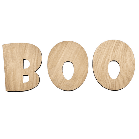 Krafty Supply Fat Letter Word BOO, Halloween Words, 1/8" MDF, Halloween Crafts, 5" Tall
