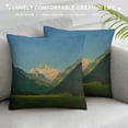 thumbnail image 3 of Orinice Mountain Range Green Field Blue Sky Graphic Decorative Cushion Throw Pillow Cover for Home Living Room Sofa - Square Print on Both Sides 1PC 18x18in, 3 of 5