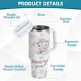 thumbnail image 2 of Yayeee 40oz Stainless Steel Tumbler with Straw and Handle Double-Wall Insulated Travel Water Bottle, Cartoon Elephant, 2 of 8