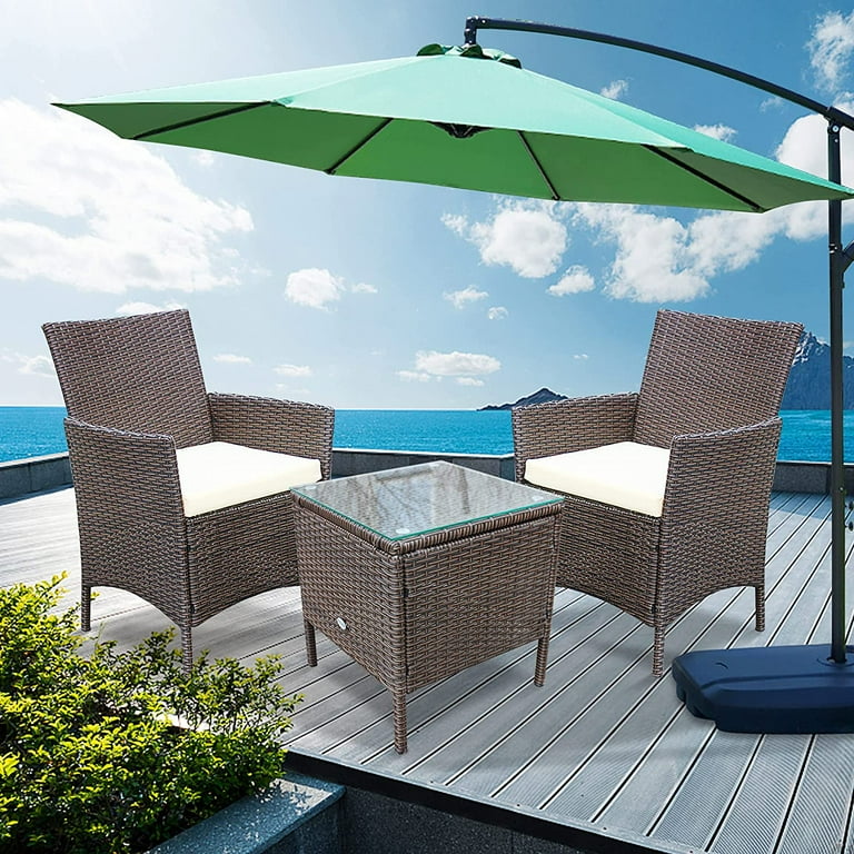 Devoko patio porch furniture sets 3 pieces pe online rattan wicker chairs with table outdoor garden furniture sets