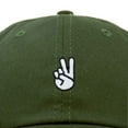 thumbnail image 2 of Dalix Peace Sign Embroidered V Cotton Dad Hat Baseball Cap Adjustable Mens in Olive, 2 of 5