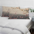 thumbnail image 4 of Chinese Ink Painting Pillow Protectors with Zipper Standard Size, Pink Peach Blossom Branches Soft Brushed Microfiber Breathable Throw Pillow Covers, Pillowcase for Couch Sofa Bedroom 20"x26", 4 of 9