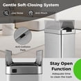 thumbnail image 5 of Costway Slim Kitchen Trash Can with Wing Lids 13.2 Gal Automatic Sensor Garbage Can, 5 of 10