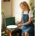 thumbnail image 6 of Record Player with Bluetooth, TANLANIN Vintage Turntable 3-Speed Suitcase Style with Built-in Speakers, USB Recording, Great Gift for Him/Her, Green, 6 of 12