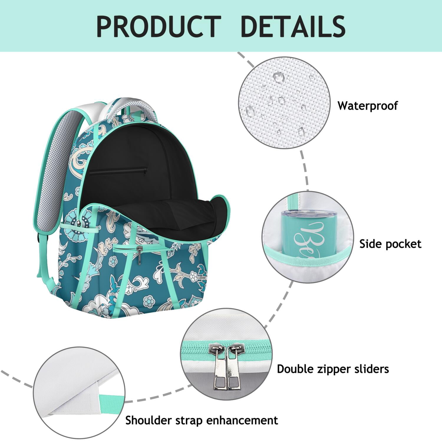 Luxury Paisley Design Backpack – Premium Paisley Gift for Women & Men, High-Quality Water-Resistant Bookbag, Roomy Laptop Compartment, Perfect for Work & School