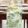 thumbnail image 3 of Table Runners 36 Inches Long Dress Scarves, Green Blue Leaves Farmhouse Kitchen/Dining Table Runner, Short Coffee Tablerunners, Summer Botanical Farmhouse Watercolor Leaf 13x36 Inch, 3 of 9