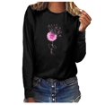 thumbnail image 2 of Okbop Womens Tops And Blouses,O-Neck Printing Loose Casual Fashion Long Sleeve Breast Cancer Womens Plus Size Blouses Pumpkin Sweatshirt for Women, 2 of 4