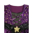 thumbnail image 4 of Qiylii Kids Girls Star Pattern Square Neck Fly Sleeve Witch Dress+Solid Hat, 4 of 9