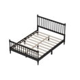thumbnail image 5 of THOWDEE 3 Pieces Bedroom Sets, Queen Size Wood Platform Bed with 2 Nightstands, Bed Frame with Gourd Shaped Headboard and Footboard, Black, 5 of 9