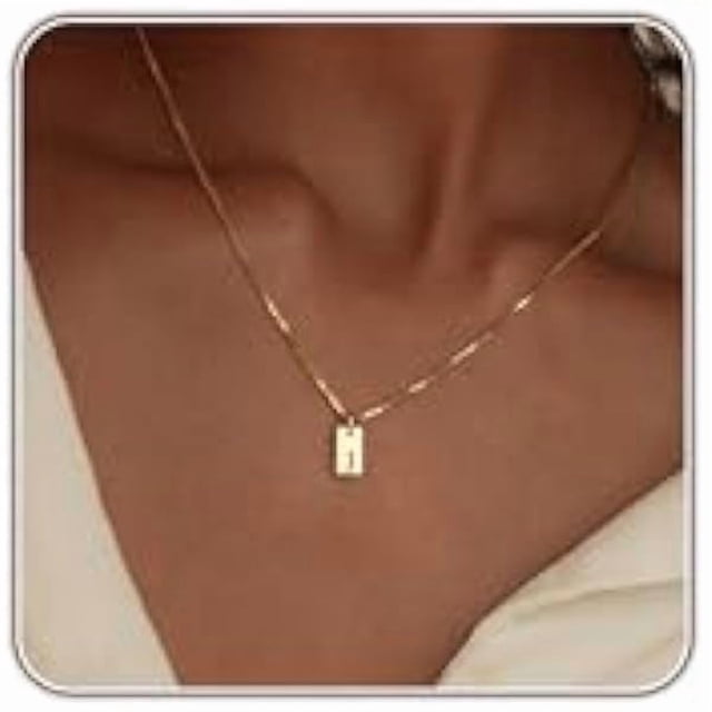 Chenchen Initial Necklaces for Women 14K Gold Plated Letter Necklace Dainty Waterproof Pendant Necklace Personalized Gifts Trendy Gold Jewelry
