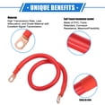 Unique Bargains 1 Pair 2 AWG Gauge 20" Battery Inverter Cables with 3/8" Ring Universal for Car Vehicle RV Black Red