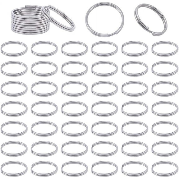 1 BOX 50PCS 25mm Stainless Steel Split Rings Silver Key Ring Double Loop Jump o Rings Connector Linking Keychain Ring Bulk