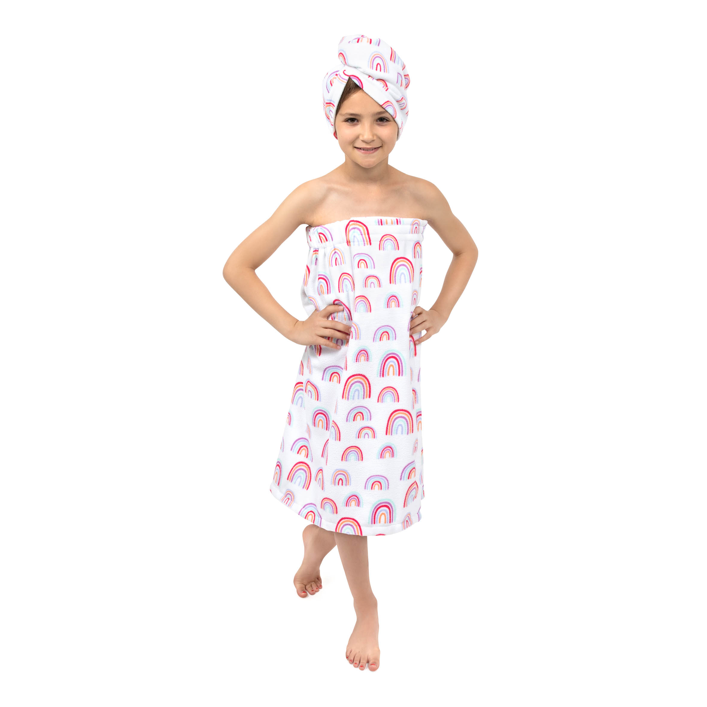 Justice Dreamer 4-Piece Spa Set with Bath Towel Wrap, Eye Mask and Loofah, Pink