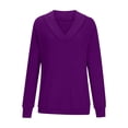 thumbnail image 5 of ClodeEU Women's Plus Size V Neck Sweater,Dressy Casual Fashion Soft Loose Sweater Purple,Womens Plus XXXL, 5 of 6