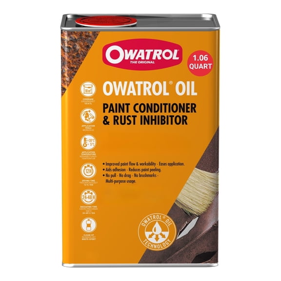 OWATROL Oil Rust Inhibitor for Metal & Paint Conditioner 34 Oz – Rust Prevention Oil & Corrosion Inhibitor – Rust Preventer for Metal, Enhances Paint Adhesion, Smooth Application, Heat-Resistant for