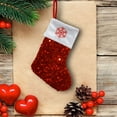 thumbnail image 4 of Kbndieu Christmas Stockings, Red Glitter Sequin Christmas Stockings for Mantels, Fireplace, Christmas Tree Decorations Ornaments, Christmas Gifts for Kids Family, Snowflake, 4 of 6