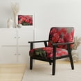 thumbnail image 2 of Designart "Euphony of Red and Green Geranium Flowers II" Red Floral Upholstered Accent Chair - Traditional Arm Chair For Bedroom, 2 of 5
