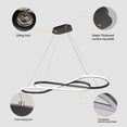 thumbnail image 3 of 39inch Modern LED Pendant Light, Infinity Design Hanging Ceiling Fixture, Adjustable Height, Dimmable for Living Room, Dining Room, Bedroom, Black Finish, 3 of 8