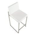 thumbnail image 6 of Fuji Contemporary High Back Counter Stool In Stainless Steel And White Faux Leather - Set Of 2, 6 of 8