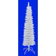 thumbnail image 1 of 7' LED White Flocked Slim Tree - 627 Tips With White Base Decoration, 1 of 1
