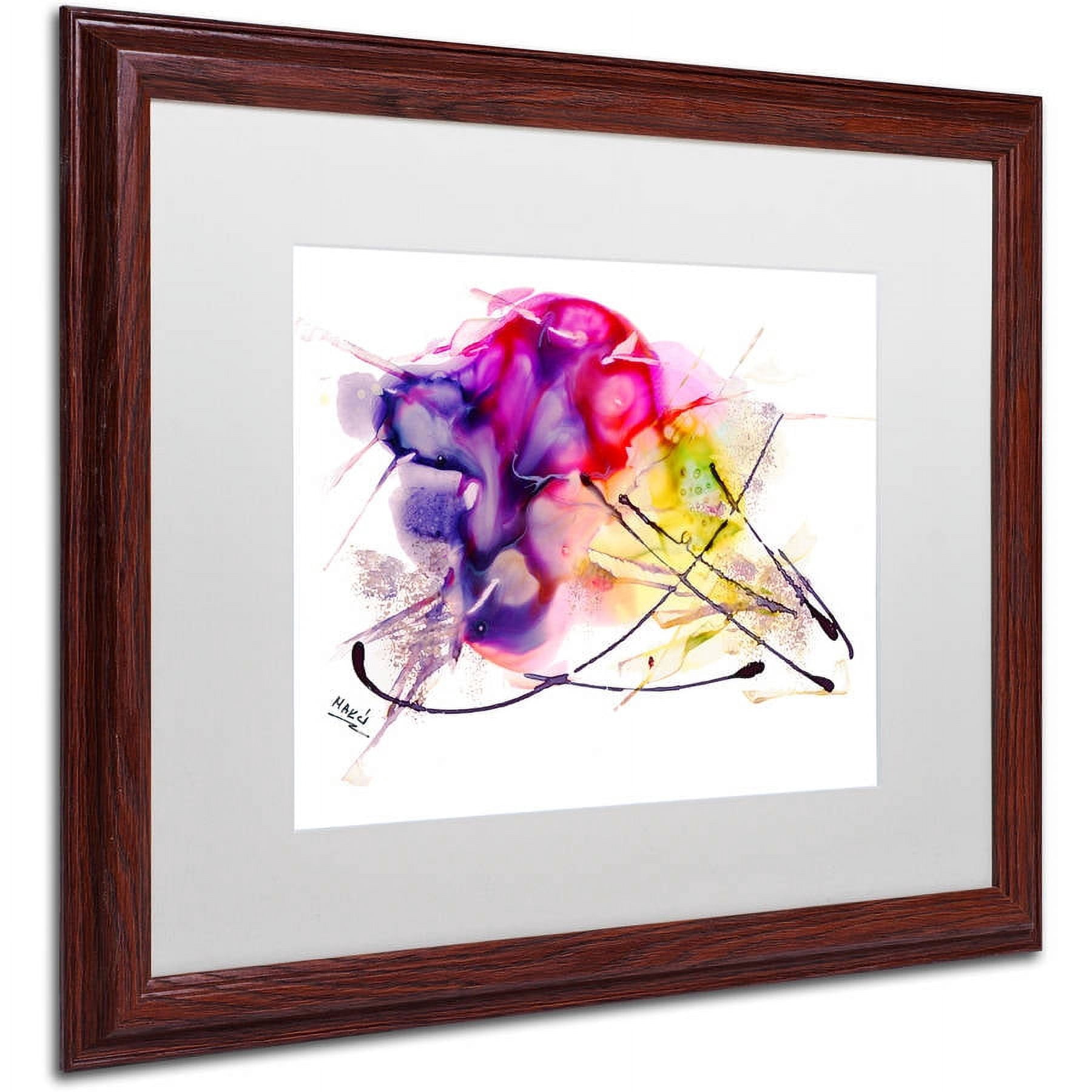 Trademark Fine Art "Abstract 08" Canvas Art by Mako, White Matte, Wood Frame
