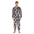 thumbnail image 3 of FORMRS Onesies Pajama for Adults Unisex Hoodie Winter Jumpsuit One Piece Sleepwear, Sizes S-2XL, Blue Circle Mosaic, 3 of 7