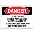 thumbnail image 1 of SignMission OS-DS-A-1824-L-2134 18 x 24 in. OSHA Danger Sign - Do Not Enter Limited Access Area Access, 1 of 1