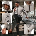 thumbnail image 2 of BUYJYA 5P Men's Gym Clothes Sets T-Shirt Long Sleeve Athletic Short Running Jacket Workout Pants, 2 of 9