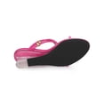 thumbnail image 5 of BLISSFUL STEP Women's Slip on Clear Glass Heel Wedge Sandals Hot Pink 10, 5 of 8
