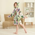 thumbnail image 4 of FORMRS Niños Bathrobe Unisex Hooded Robe Soft Plush Pajamas Sleepwear, Size 2-3T, Pink Raspberries, 4 of 7