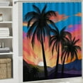 thumbnail image 6 of Creowell Sunset Palm Trees Mountains Pretty Shower Curtain 100% Polyester Fiber Home Bathroom Decor Chic Modern Style with Hooks 36x72, 6 of 7