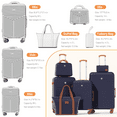 thumbnail image 4 of SANOPY Hardside Lightweight ABS+PC Suitcase Set with Expandable Duffel Bag + Toiletry Bag, Spinner Wheels and TSA Lock, Blue, 4 of 6