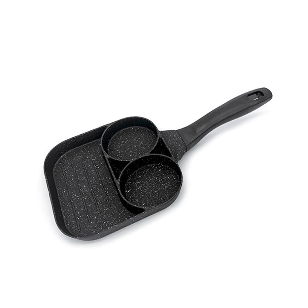 3-in-1 Nonstick Pan Divided Grill Frying Pan, Heat Resistant Handle 3  Section Skillet Egg Frying Pan 11.4 Inch - Black - Bed Bath & Beyond -  37563486