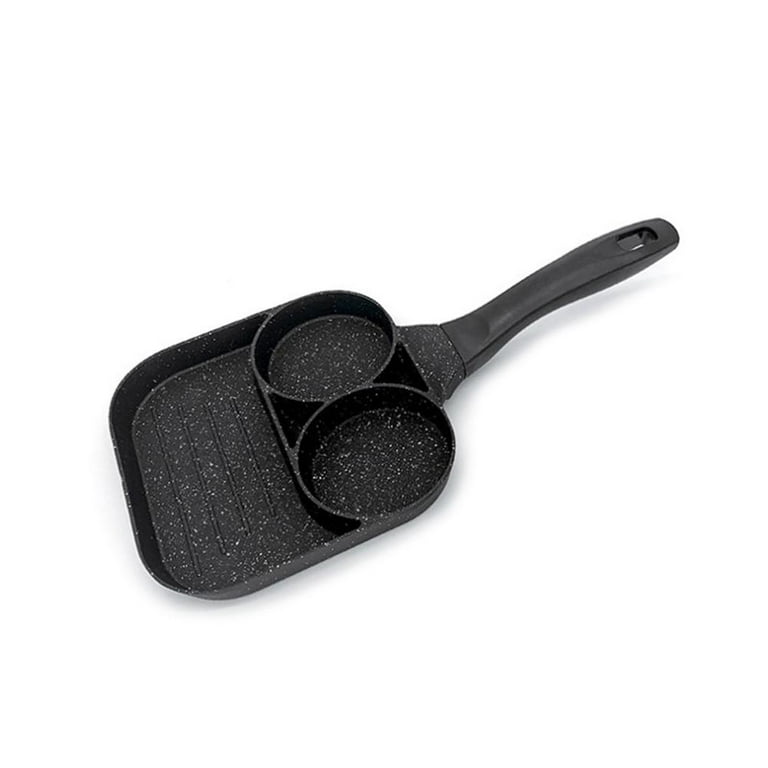 Divided Frying Pan for Breakfast 3 in 1 Fry Pan Frying Pan for Gas