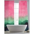 thumbnail image 5 of Watercolors Pink Sky Sheer Curtains 96 Inches Long 2 Panels Green Modern Black Art Light Filtering Semi Sheer Window Curtains Drapes for Bedroom Living Room 52"x96", 5 of 7