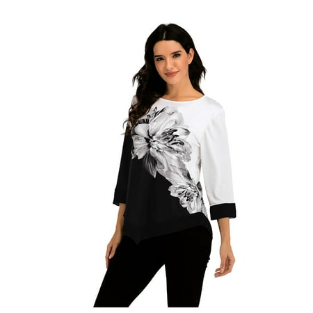 

Qufokar Cute Maternity Dress Womens Summer Shirts Loose Fit Women S Long Loose Casual Flowerprinted Sleeve T-Shirt Top Mid-Length Women S Blouse